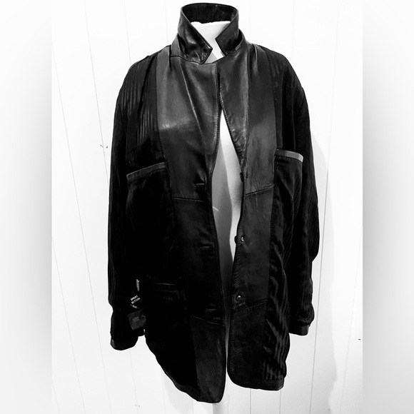 Apt9 Leather Blazer Jacket size 42R Black fully lined 3 button closure - Picture 13 of 16